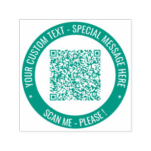 Auto Entintado Exemplo de Carimbo Redondado de Cor do Código QR