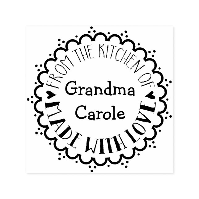 Auto Entintado Feito Com Amor | Da Cozinha | Carimbo personalizad (Design)