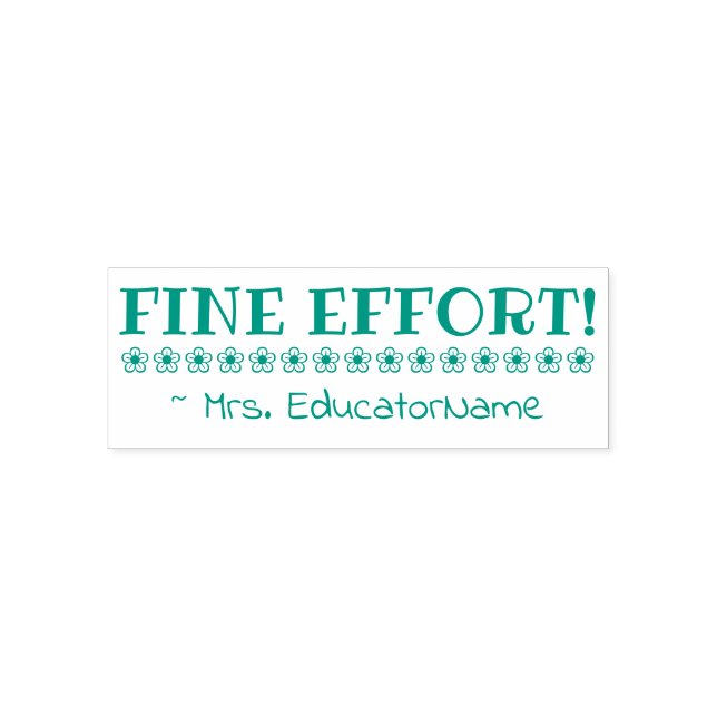 Auto Entintado "FINO ESFORÇO!" + Nome do Professor Carimbo de Bor (Design)