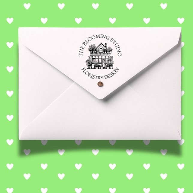 Auto Entintado Flower Storefront - Carimbo (Add a floral touch to projects—shop now for creative inspiration!)