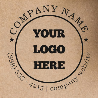 Auto Entintado Logotipo Personalizado com Texto | Carimbo de Borr