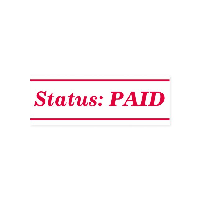 Auto Entintado Mínimo "Status: PAGO" Carimbo de Borracha (Design)