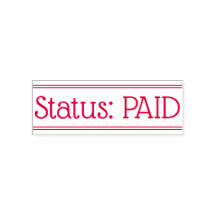 Mínimo "Status: PAGO" Carimbo de Borracha