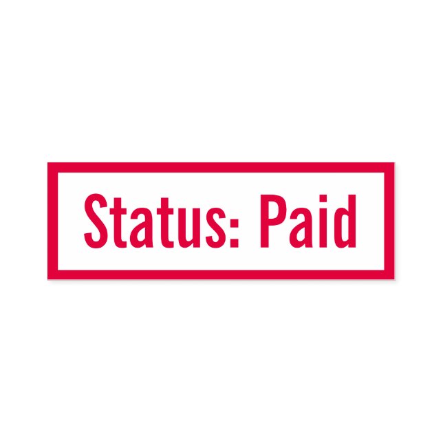 Auto Entintado Mínimo "Status: Paid" Carimbo de Borracha (Design)