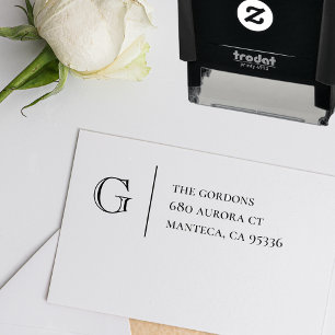 Auto Entintado Monograma   Carimbo de Borracha de Autoimpressão d