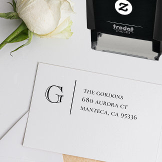 Auto Entintado Monograma | Carimbo de Borracha de Autoimpressão d