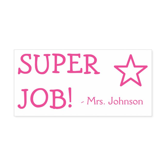 Auto Entintado Motivando "SUPER JOB!" + Nome do Tutor Carimbo de  (Design)