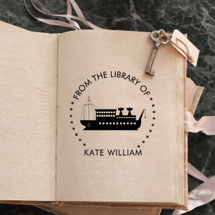 Auto Entintado Navio Da biblioteca de carimbo redondo