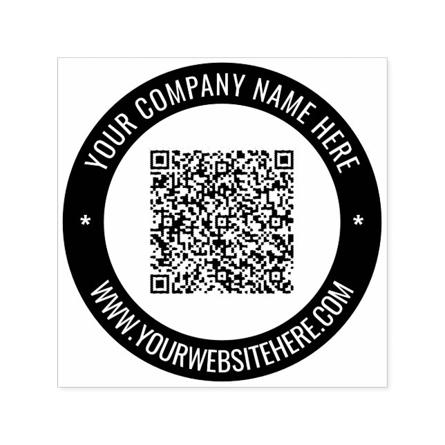 Auto Entintado Nome de código QR personalizado Modelo de carimbo  (Design)