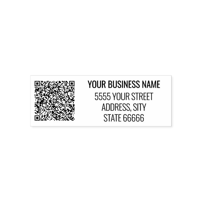 Auto Entintado Nome de código QR personalizado Modelo de carimbo  (Design)