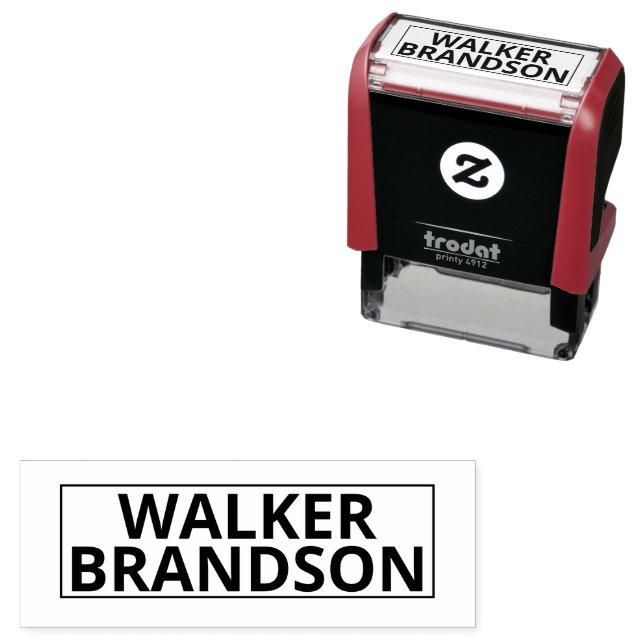 Auto Entintado Nome Personalizado Carimbo de Borracha com Borda ( (In Situ)