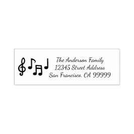 Auto Entintado Notas Musicais - Carimbo de Endereço de Autoimpres