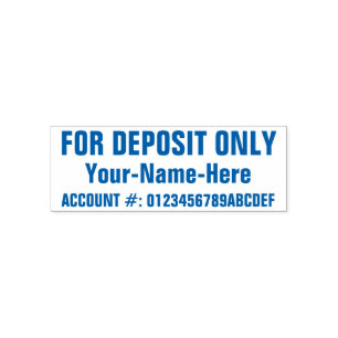 Auto Entintado "PARA O DEPÓSITO SOMENTE" + Carimbo de borracha