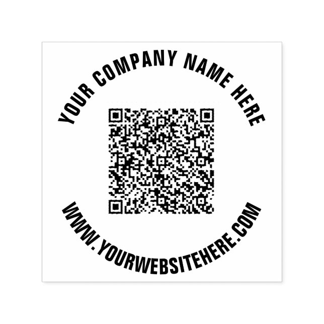 Auto Entintado Seu código QR e seu carimbo personalizado de texto (Design)