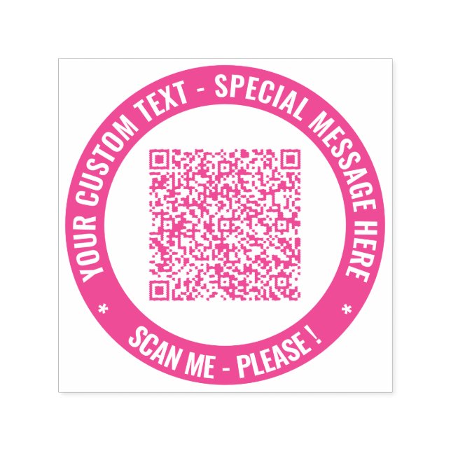 Auto Entintado Seu Código QR - Modelo de Carimbo de Redonda de Te (Design)