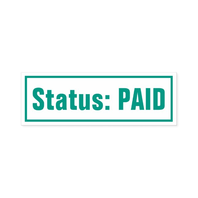 Auto Entintado Simples Carimbo de Borracha "Status: PAID" (Design)