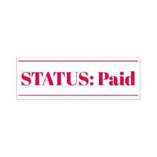 Auto Entintado Simples "STATUS: Paid" Carimbo de Borracha