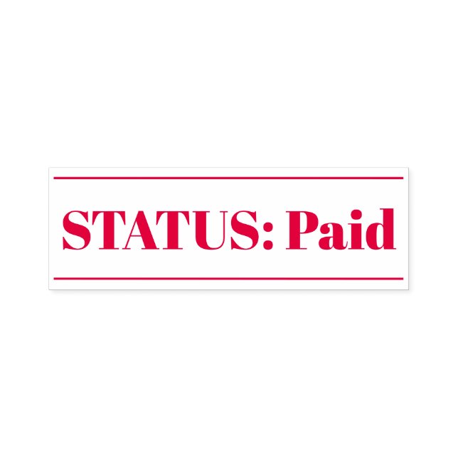 Auto Entintado Simples "STATUS: Paid" Carimbo de Borracha (Design)