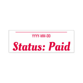 Auto Entintado "Status: Paid" Básico Carimbo de Borracha