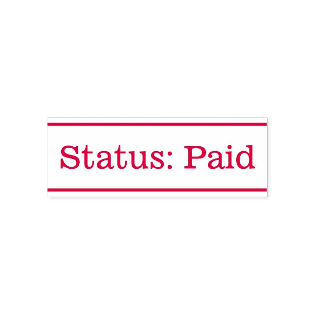 Auto Entintado "Status: Paid" Básico Carimbo de Borracha (Design)