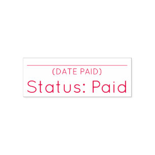 Auto Entintado "Status: Paid" Carimbo de Borracha