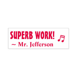 Auto Entintado "SUPERB WORK!" + Nome do Professor Carimbo de Borr
