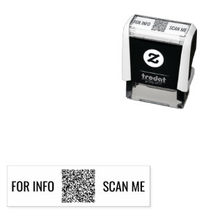 Auto Entintado Texto de Informações de Código QR Carimbo Personal