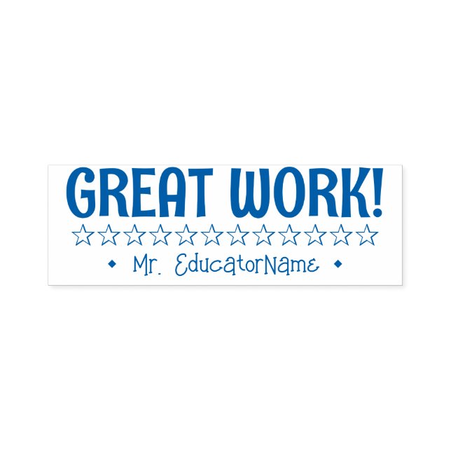 Auto Entintado "TRABALHO EXCELENTE!" + Carimbo de Borracha de Nom (Design)