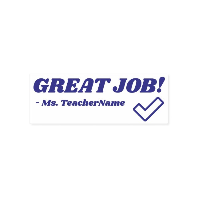 Auto Entintado "TRABALHO EXCELENTE!" + Nome do Professor Carimbo  (Design)