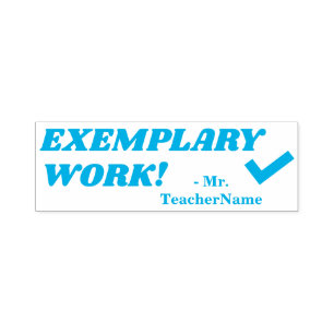 Auto Entintado "TRABALHO EXEMPLAR!" + Nome do Professor Carimbo d