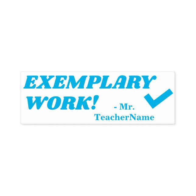 Auto Entintado "TRABALHO EXEMPLAR!" + Nome do Professor Carimbo d (Design)