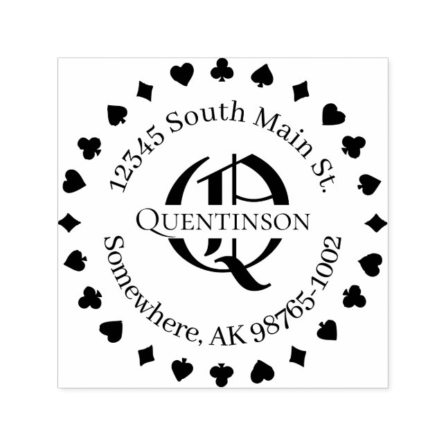 Auto Entintado Traços de Cartão, Endereço com Carimbo de Nome Mon (Design)