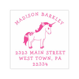 Auto Entintado Unicorn Cute Kids Pastel Devolver Carimbo