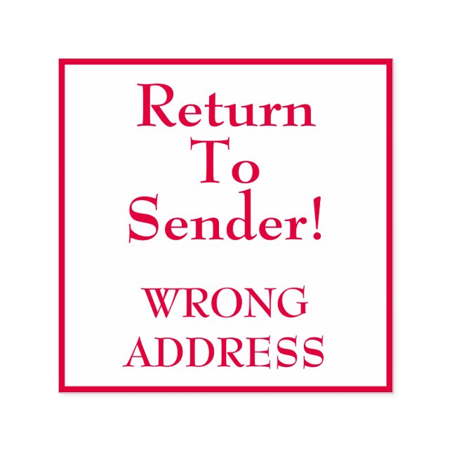 Auto Entintado "Voltar ao Remetente!" Carimbo De Borracha "ENDERE (Design)