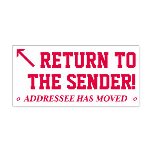 Auto Entintado "Volte para o Remetente!" Carimbo de borracha