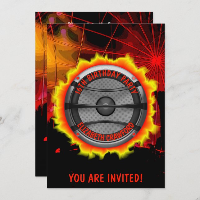 Auto-falante Aniversário Ou Qualquer Convite de fe (Frente/Verso)