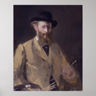 Auto-Retrato com a paleta por Manet - poster