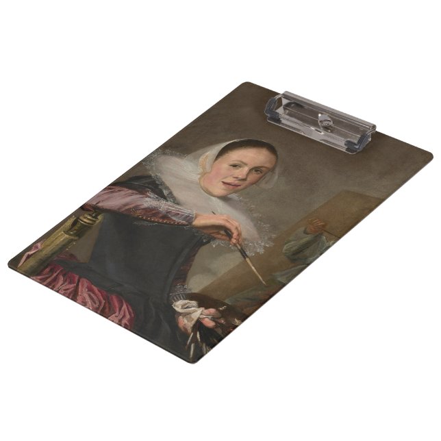 Auto-retrato com prancheta de Judith Leyster (Inclinado)
