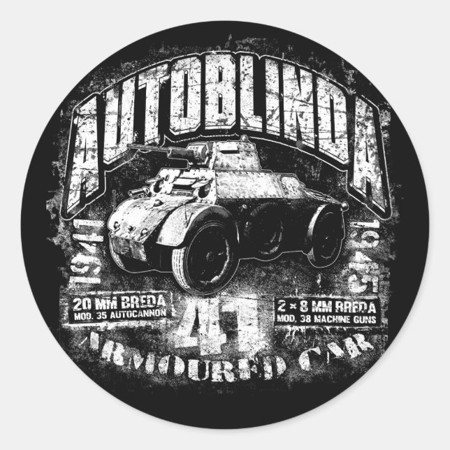 Autocolante Autoblinda 41 Classic Round Sticker (Frente)
