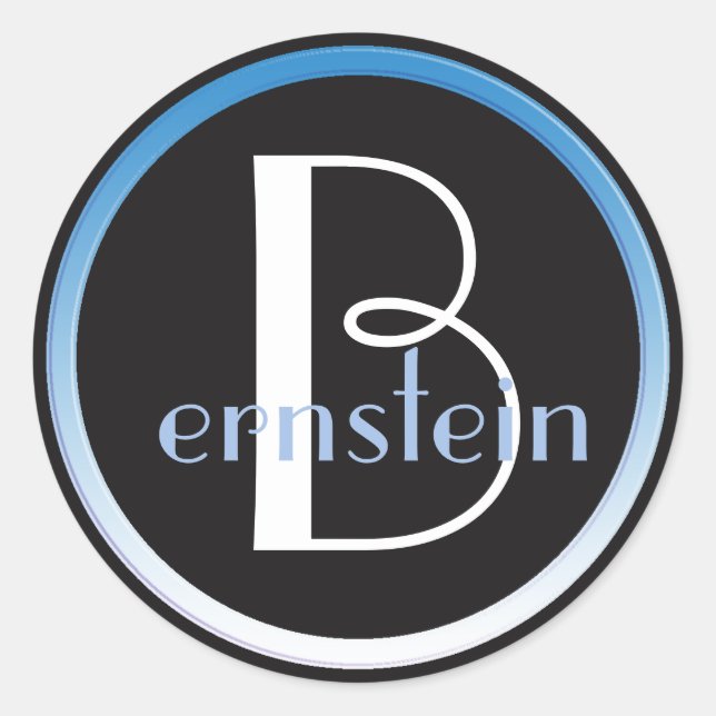 Autocolante Azul e Branco Monograma (Frente)