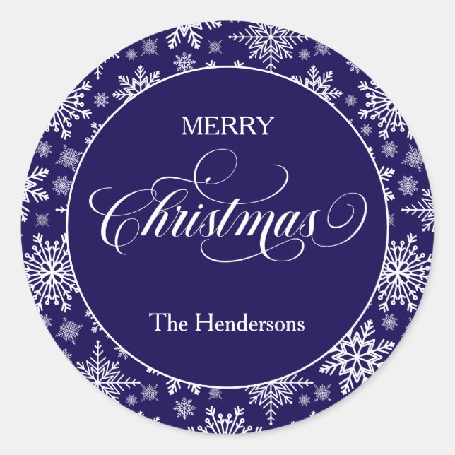 Autocolante Azul Personalizado de Natal (Frente)