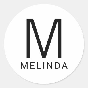 Autocolante clássico de monograma moderno