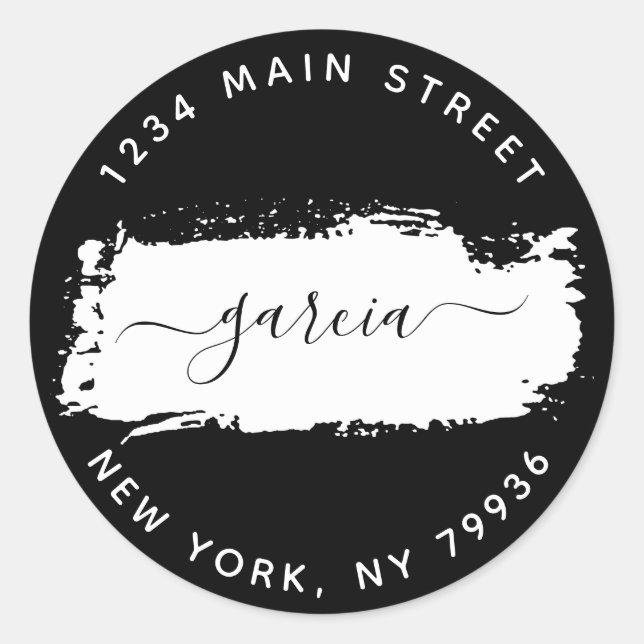 Autocolante Clássico do Endereço de Retorno Redond (Frente)