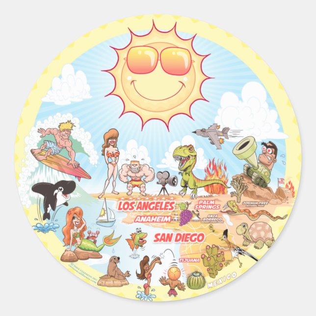 Autocolante clássico do sul da Califórnia (Frente)