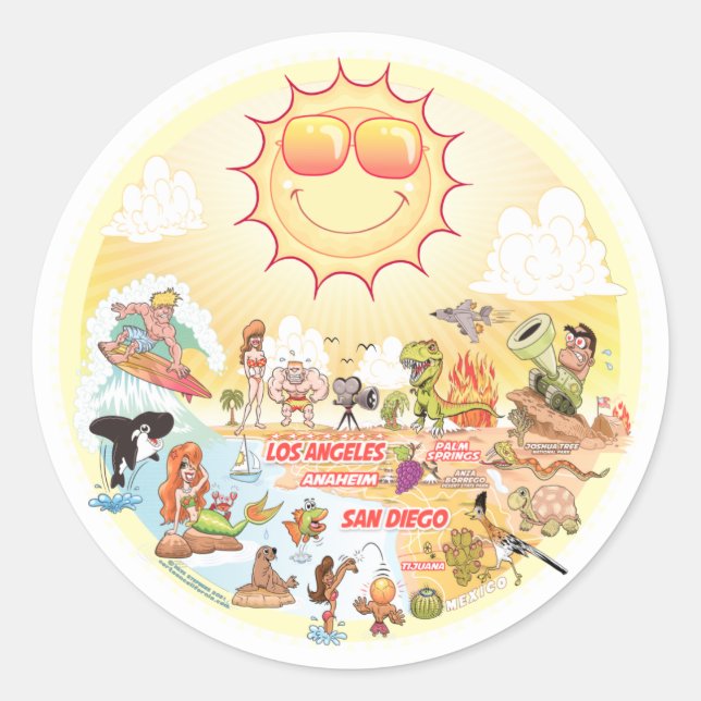 Autocolante clássico do sul da Califórnia (Frente)