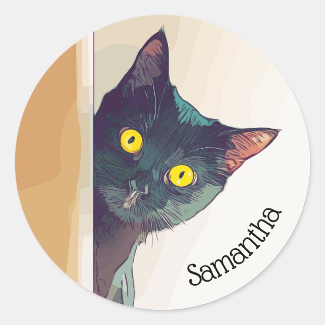 Autocolante com Design Gatinho clássico de pico (Frente)
