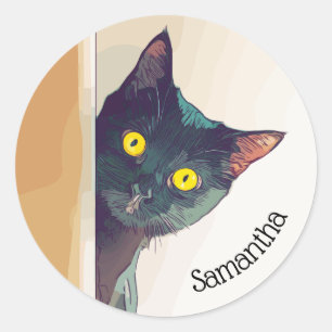 Autocolante com Design Gatinho clássico de pico