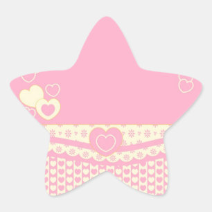 Autocolante com estrela de fundo do olho rosa