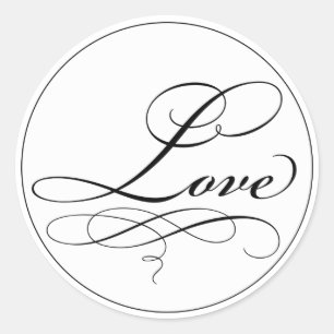 Autocolante de amor com script elegante