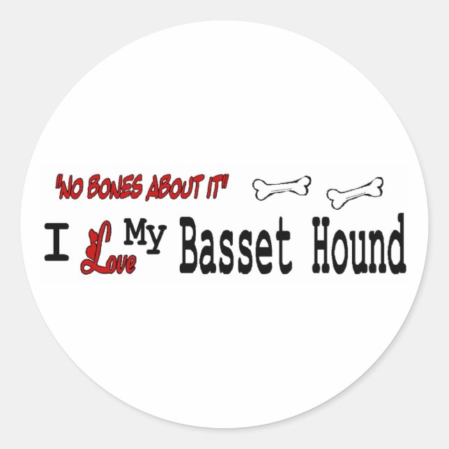 Autocolante de Basset Hound (I Love) (Frente)